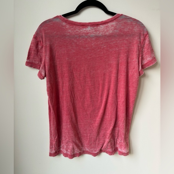 EXPRESS ONE ELEVEN BYE BABY BYE BURNOUT BOXY TEE Coral Short Sleeve Tee Shirt - Picture 5 of 5